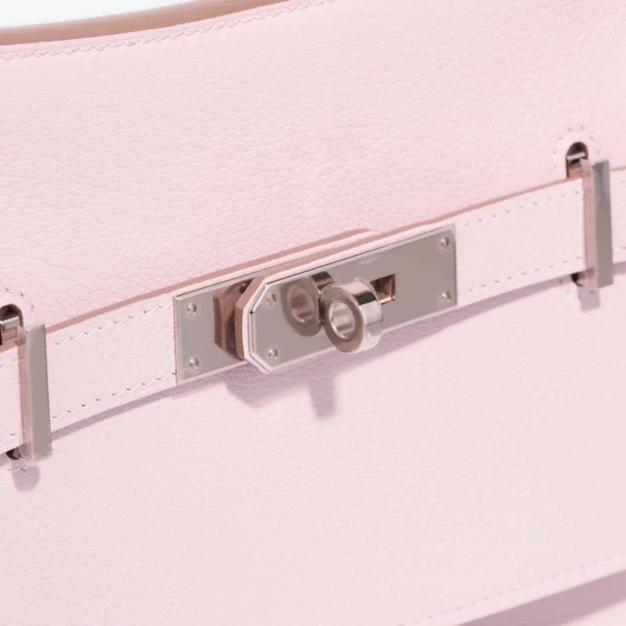 Mirror Quality Hermès Replicas Mini Jypsiere Evercolor Mauve Pale/New White PHW - DLF - Image 6