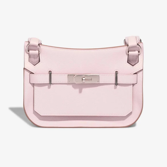 Mirror Quality Hermès Replicas Mini Jypsiere Evercolor Mauve Pale/New White PHW - DLF