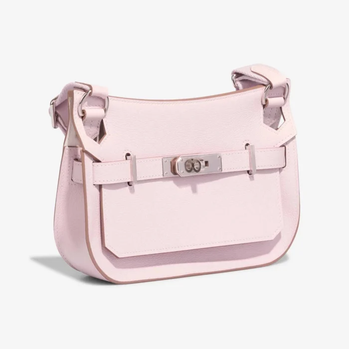 Mirror Quality Hermès Replicas Mini Jypsiere Evercolor Mauve Pale/New White PHW - DLF - Image 5
