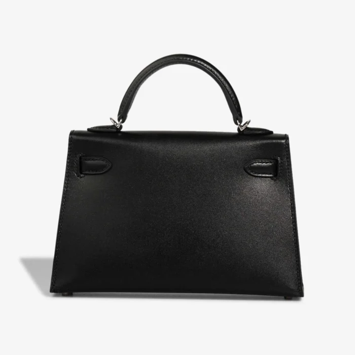 Mirror Quality Hermès Replicas Mini Kelly Cheval De Bois Tadelakt Black PHW - DLF - Image 2
