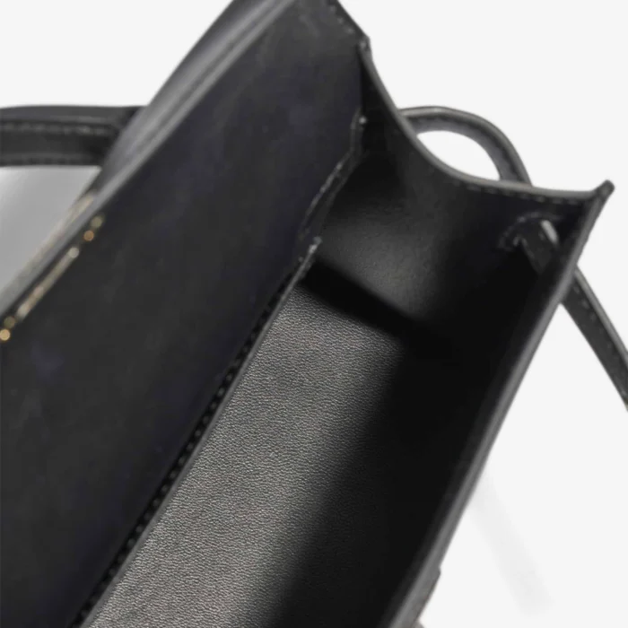 Mirror Quality Hermès Replicas Mini Kelly Cheval De Bois Tadelakt Black PHW - DLF - Image 5