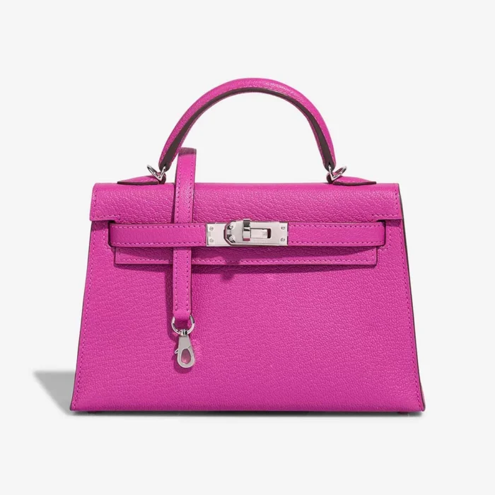 Mirror Quality Hermès Replicas Mini Kelly Chevre Mysore Magnolia PHW - DLF