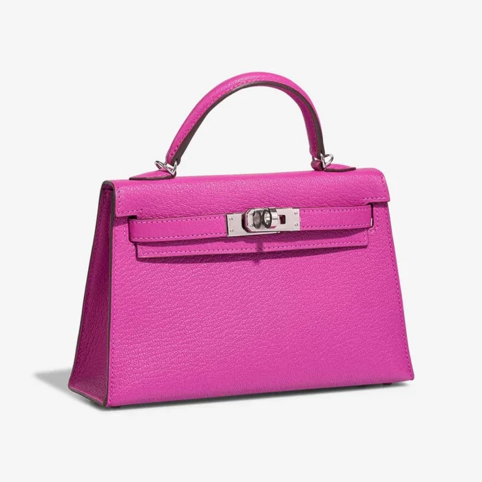 Mirror Quality Hermès Replicas Mini Kelly Chevre Mysore Magnolia PHW - DLF - Image 4