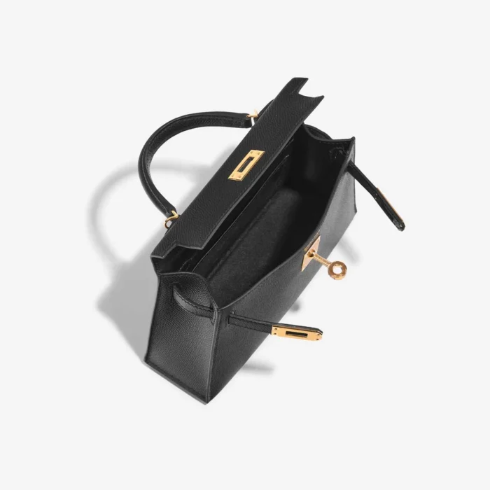 Mirror Quality Hermès Replicas Mini Kelly Epsom Black GHW - DLF - Image 5