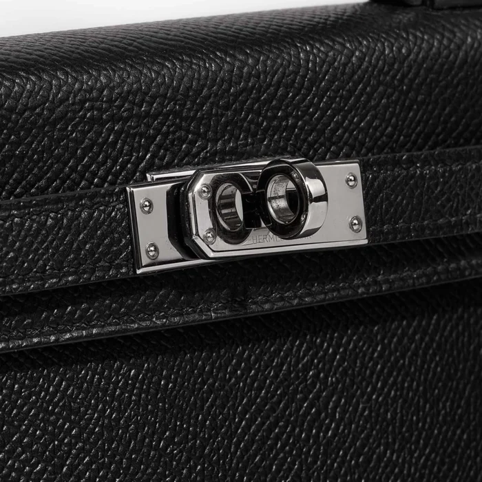 Mirror Quality Hermès Replicas Mini Kelly Epsom Black PHW - DLF - Image 6