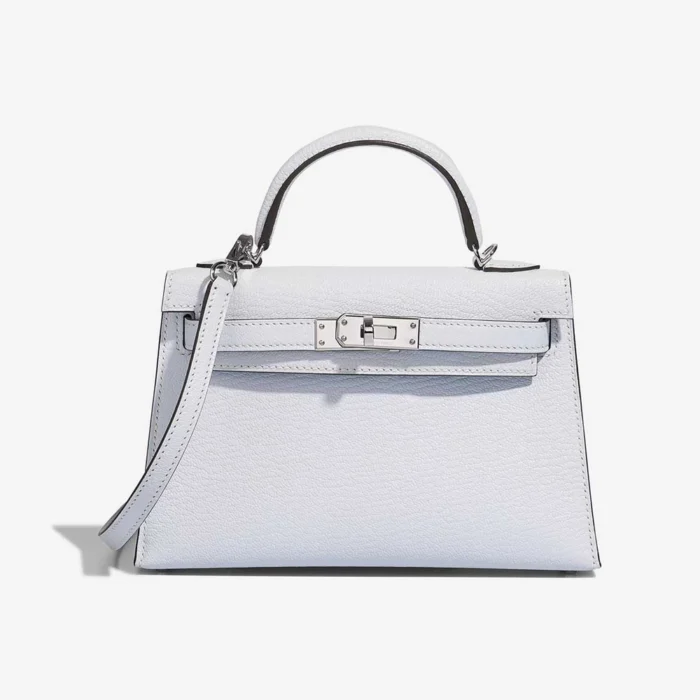 Mirror Quality Hermès Replicas Mini Kelly Epsom Bleu Brume PHW - DLF