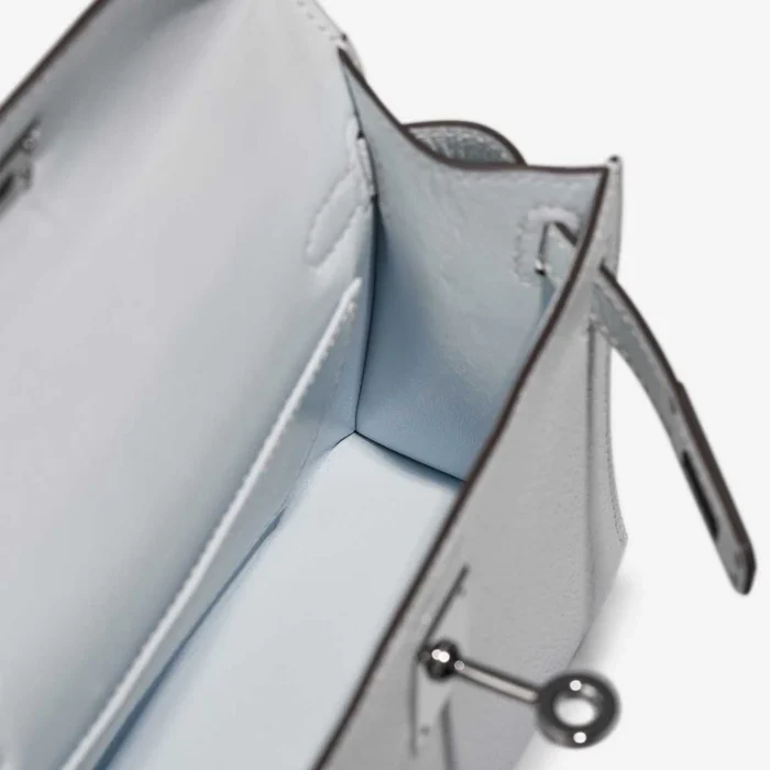 Mirror Quality Hermès Replicas Mini Kelly Epsom Bleu Brume PHW - DLF - Image 5