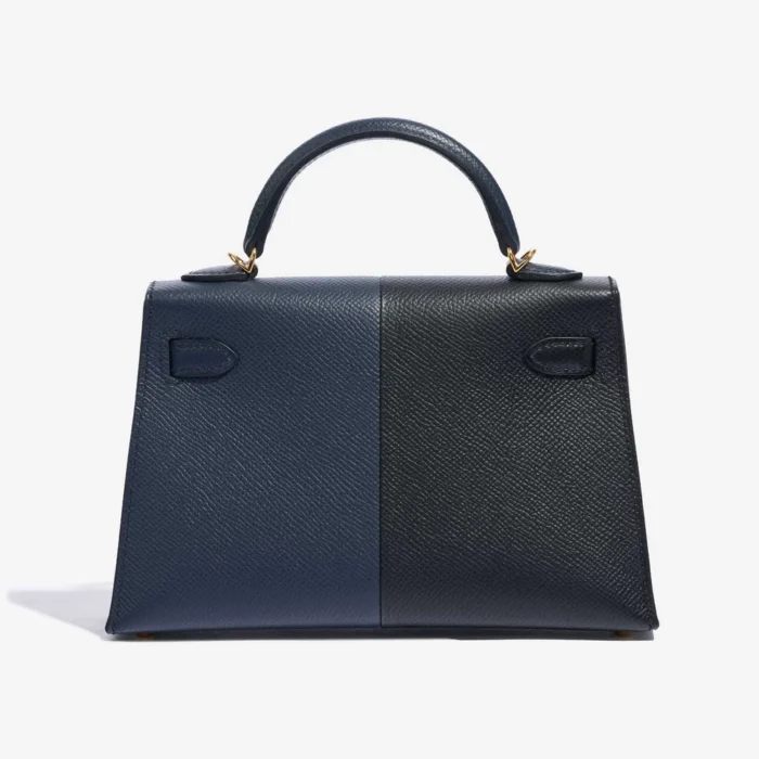 Mirror Quality Hermès Replicas Mini Kelly Epsom Blue Indigo/Black/Rouge Casaque GHW - DLF - Image 2