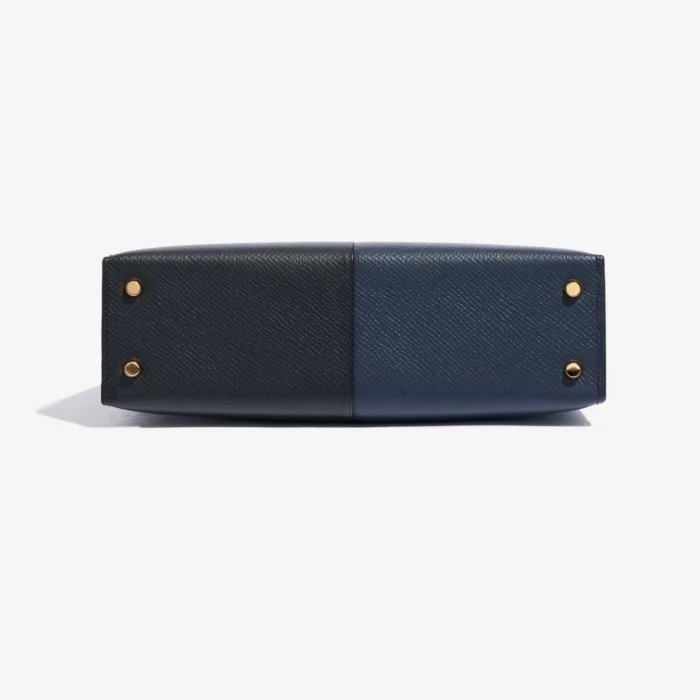 Mirror Quality Hermès Replicas Mini Kelly Epsom Blue Indigo/Black/Rouge Casaque GHW - DLF - Image 3