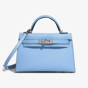 Mirror Quality Hermès Replicas Mini Kelly Epsom Celeste PHW - DLF
