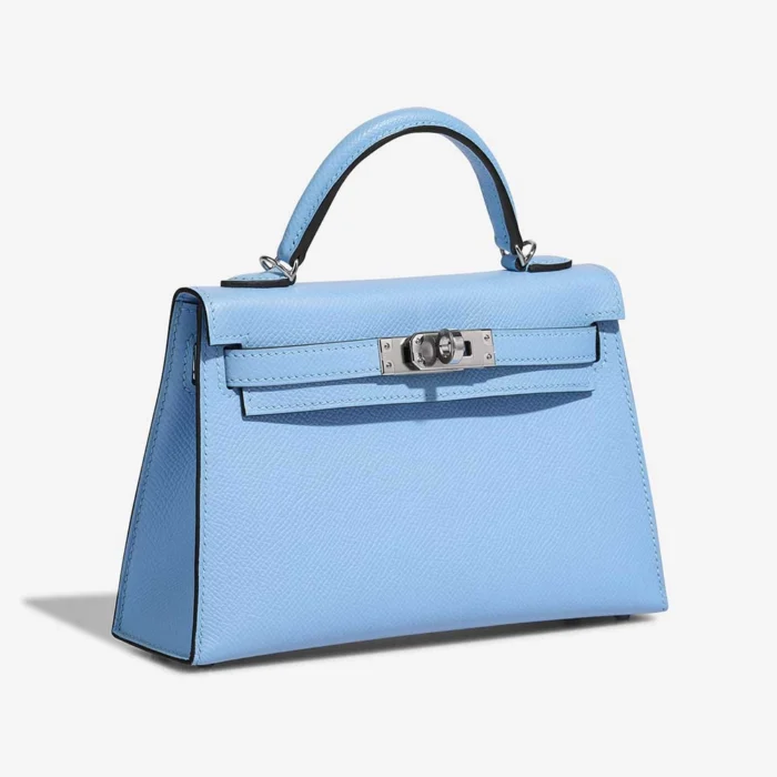 Mirror Quality Hermès Replicas Mini Kelly Epsom Celeste PHW - DLF - Image 4