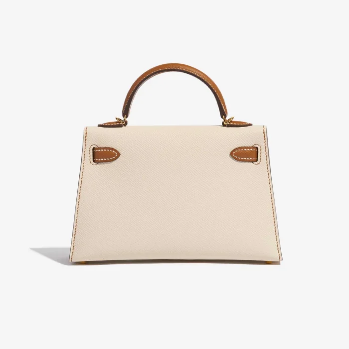 Mirror Quality Hermès Replicas Mini Kelly Epsom Craie/Gold GHW - DLF - Image 2