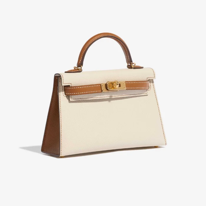 Mirror Quality Hermès Replicas Mini Kelly Epsom Craie/Gold GHW - DLF - Image 4