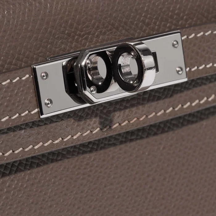 Mirror Quality Hermès Replicas Mini Kelly Epsom Etoupe PHW - DLF - Image 6