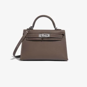 Mirror Quality Hermès Replicas Mini Kelly Epsom Etoupe PHW