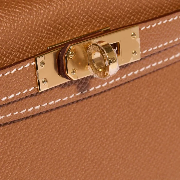 Mirror Quality Hermès Replicas Mini Kelly Epsom Gold GHW - DLF - Image 7