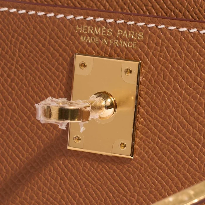 Mirror Quality Hermès Replicas Mini Kelly Epsom Gold GHW - DLF - Image 6