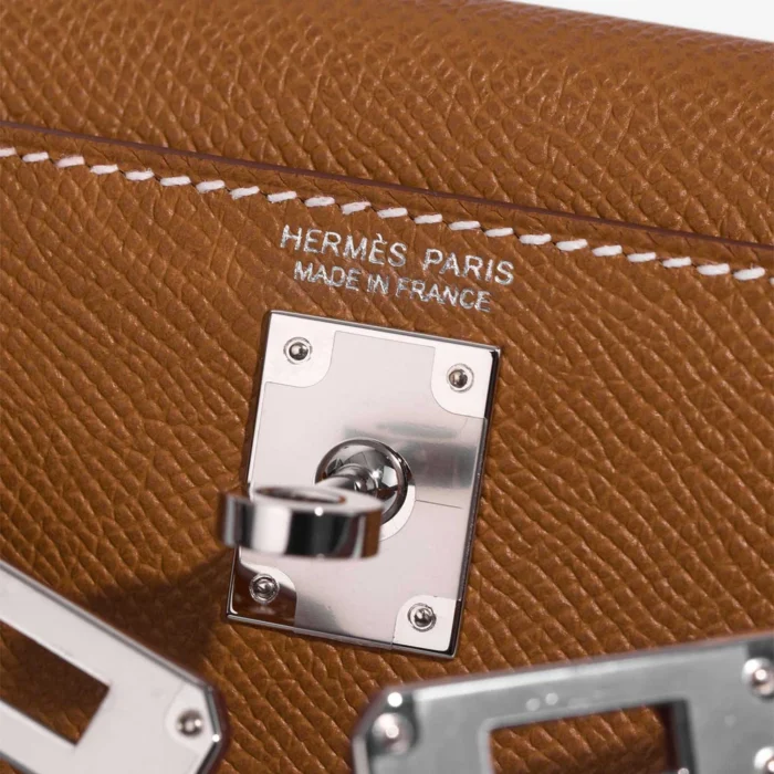 Mirror Quality Hermès Replicas Mini Kelly Epsom Gold PHW - DLF - Image 6