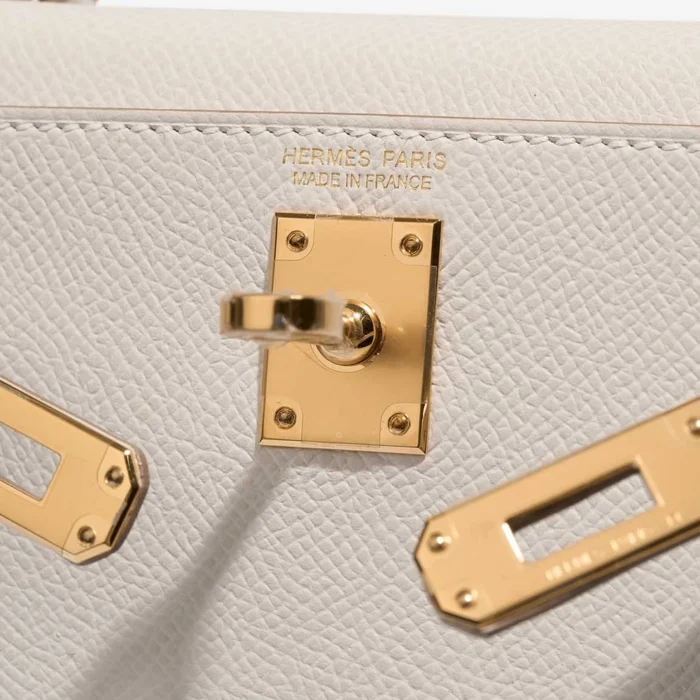 Mirror Quality Hermès Replicas Mini Kelly Epsom Gris Pale GHW - DLF - Image 6