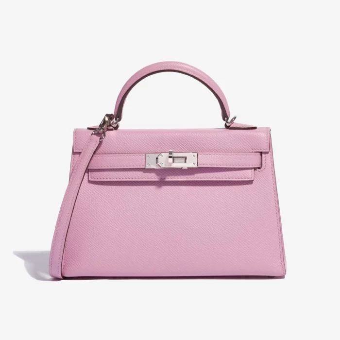 Mirror Quality Hermès Mini Kelly Mauve Sylvestre PHW | DLF
