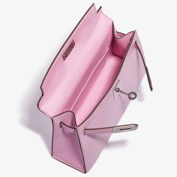 Mirror Quality Hermès Replicas Mini Kelly Epsom Mauve Sylvestre PHW - DLF - Image 5