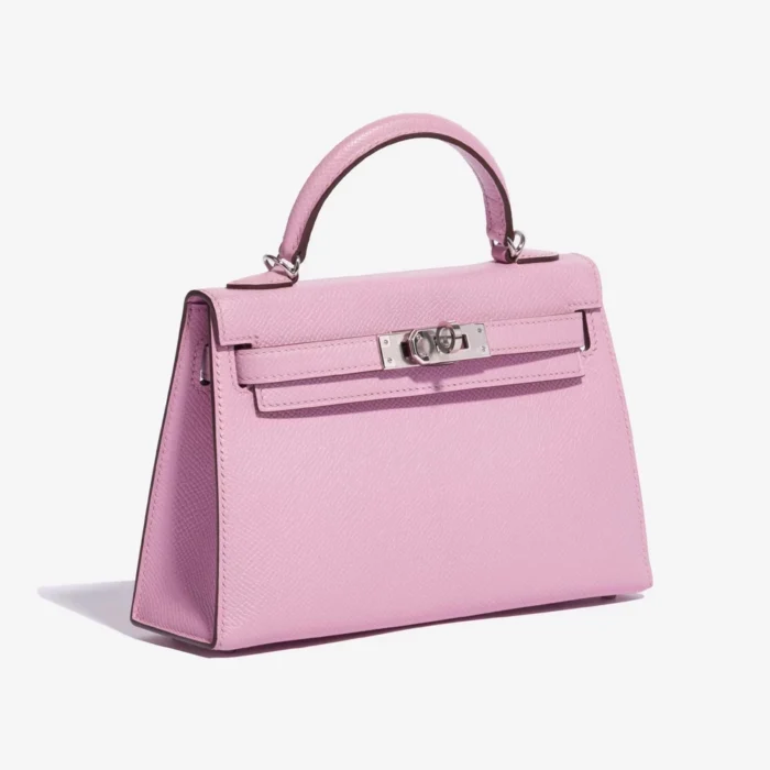 Mirror Quality Hermès Replicas Mini Kelly Epsom Mauve Sylvestre PHW - DLF - Image 4