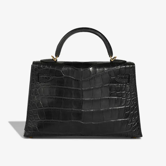 Mirror Quality Hermès Replicas Mini Kelly Matte Alligator Black GHW - DLF - Image 2