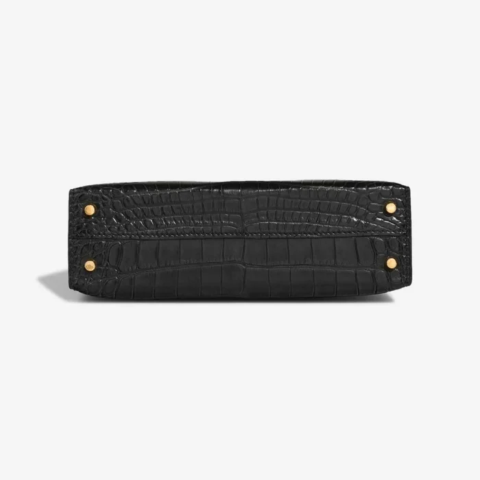 Mirror Quality Hermès Replicas Mini Kelly Matte Alligator Black GHW - DLF - Image 3