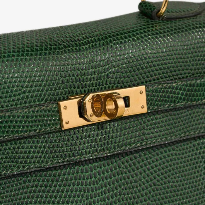 Mirror Quality Hermès Replicas Mini Kelly Niloticus Lizard Vert emeraude GHW - DLF - Image 7