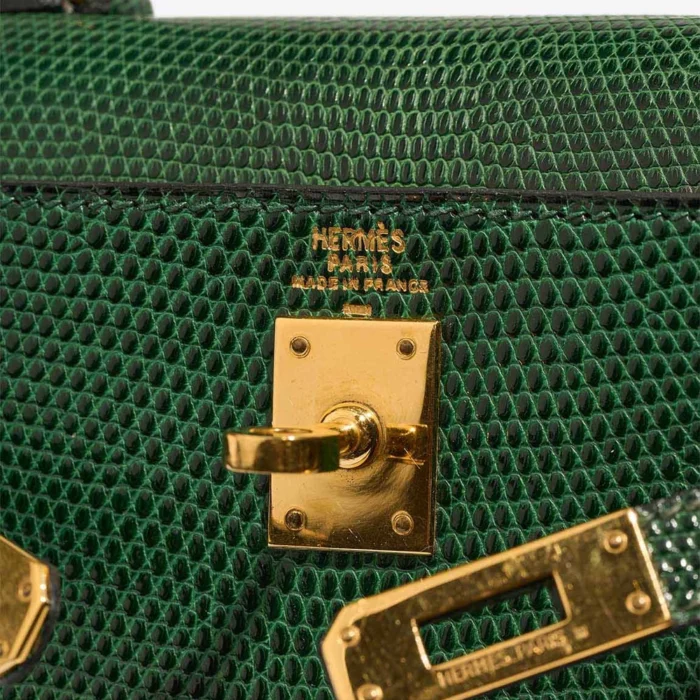 Mirror Quality Hermès Replicas Mini Kelly Niloticus Lizard Vert emeraude GHW - DLF - Image 6