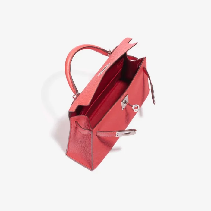 Mirror Quality Hermès Replicas Mini Kelly Verso Epsom Rose Jaipur/Rouge Vif PHW - DLF - Image 5