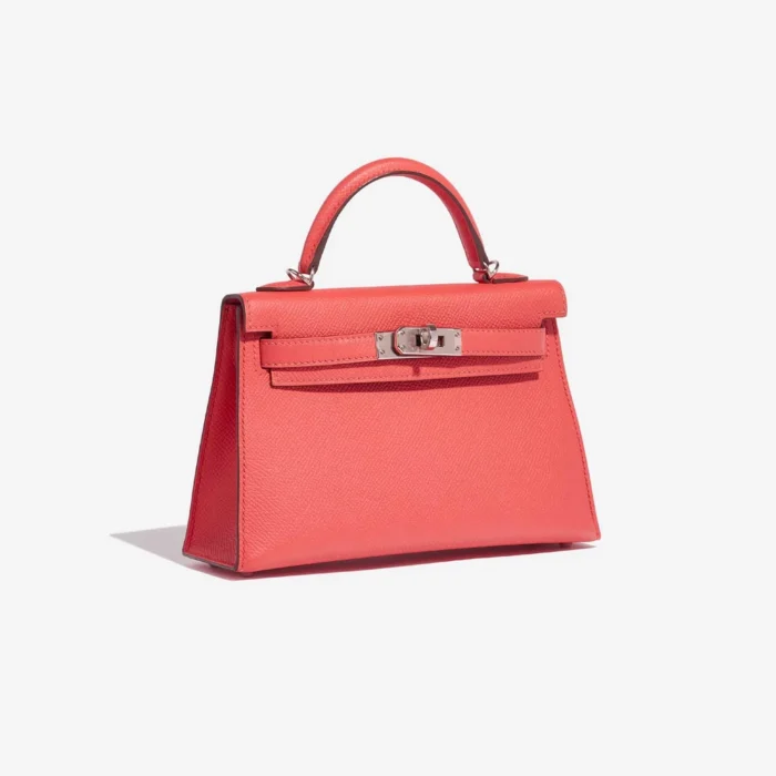 Mirror Quality Hermès Replicas Mini Kelly Verso Epsom Rose Jaipur/Rouge Vif PHW - DLF - Image 4