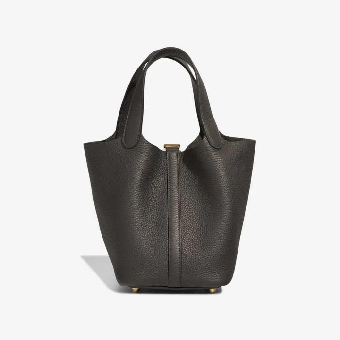 Mirror Quality Hermès Replicas Picotin 18 Clemence Dark Bronze GHW - DLF - Image 3