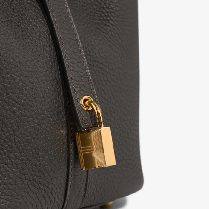 Mirror Quality Hermès Replicas Picotin 18 Clemence Dark Bronze GHW - DLF - Image 6