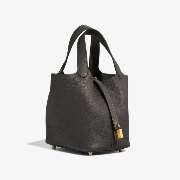 Mirror Quality Hermès Replicas Picotin 18 Clemence Dark Bronze GHW - DLF - Image 5