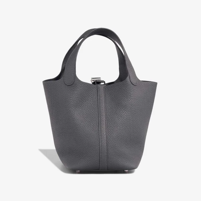 Mirror Quality Hermès Replicas Picotin 18 Clemence Gris Misty PHW - DLF - Image 3
