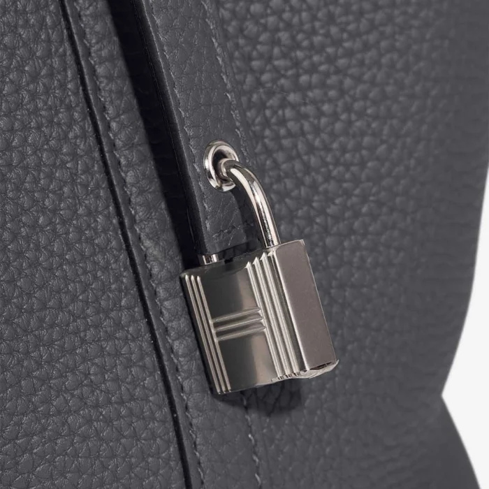 Mirror Quality Hermès Replicas Picotin 18 Clemence Gris Misty PHW - DLF - Image 6