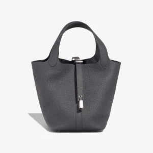 Mirror Quality Hermès Replicas Picotin 18 Clemence Gris Misty PHW - DLF