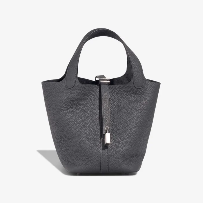 Mirror Quality Hermès Replicas Picotin 18 Clemence Gris Misty PHW - DLF