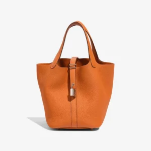 Mirror Quality Hermès Replicas Picotin 18 Clemence Orange PHW - DLF