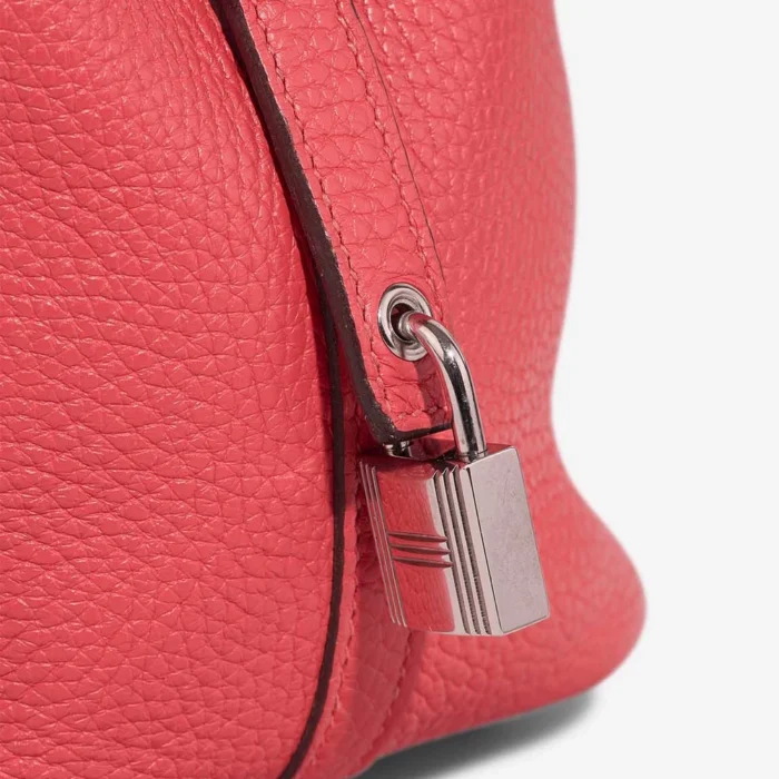 Mirror Quality Hermès Replicas Picotin 18 Clemence Rose Texas PHW - DLF - Image 6