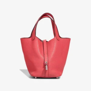 Mirror Quality Hermès Replicas Picotin 18 Clemence Rose Texas PHW - DLF