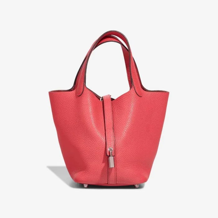 Mirror Quality Hermès Replicas Picotin 18 Clemence Rose Texas PHW - DLF