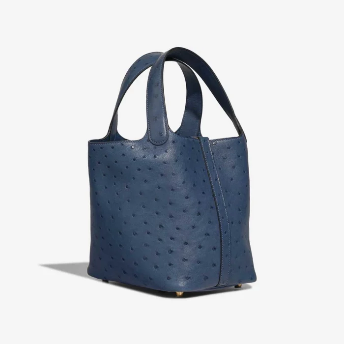 Mirror Quality Hermès Replicas Picotin 18 Ostrich Deep Blue GHW - DLF - Image 5