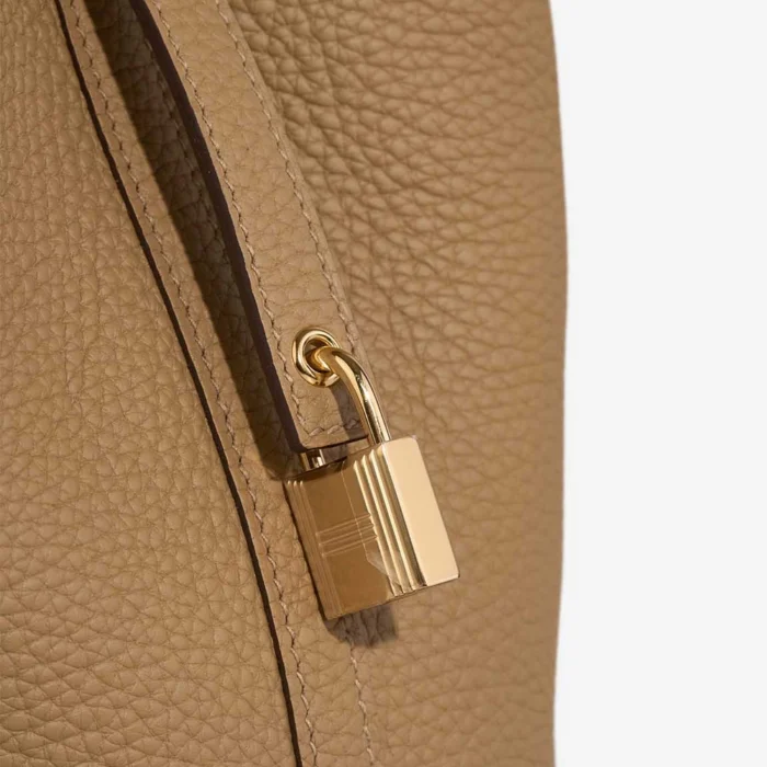 Mirror Quality Hermès Replicas Picotin 18 Taurillon Clemence Biscuit GHW - DLF - Image 6