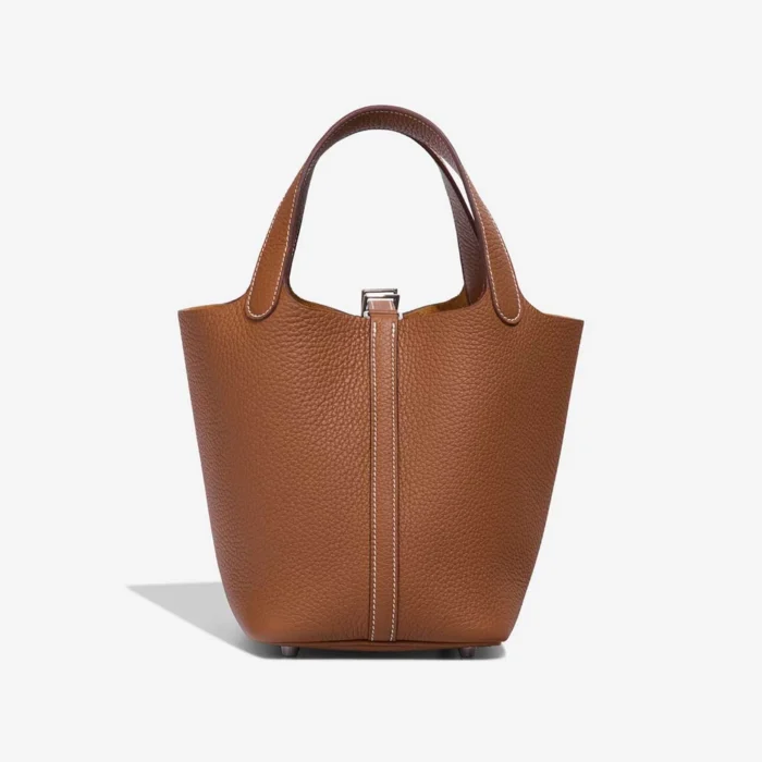 Mirror Quality Hermès Replicas Picotin 18 Taurillon Clemence Gold PHW - DLF - Image 3