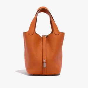 Mirror Quality Hermès Picotin 18 Clemence Orange PHW - DLF