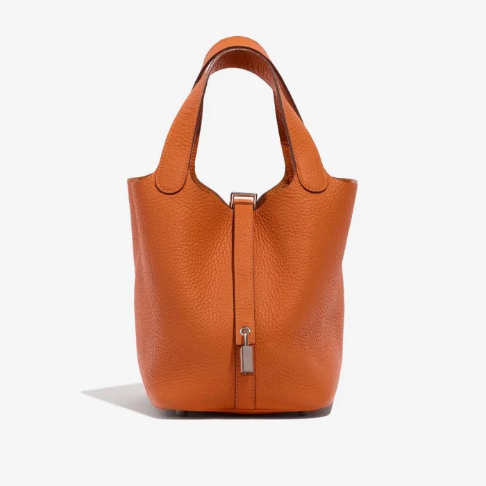 Mirror Quality Hermès Picotin 18 Clemence Orange PHW - DLF