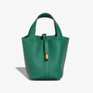 Mirror Quality Hermès Replicas Picotin 18 Taurillon Clemence Vert Vertigo GHW - DLF
