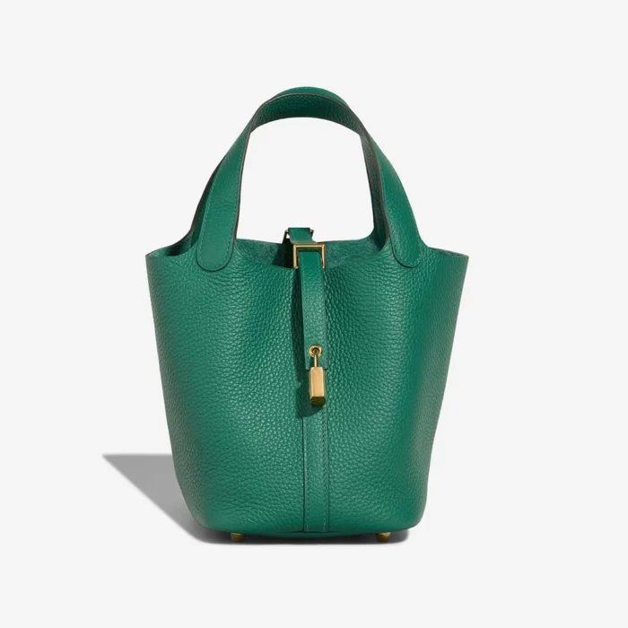 Mirror Quality Hermès Replicas Picotin 18 Taurillon Clemence Vert Vertigo GHW - DLF